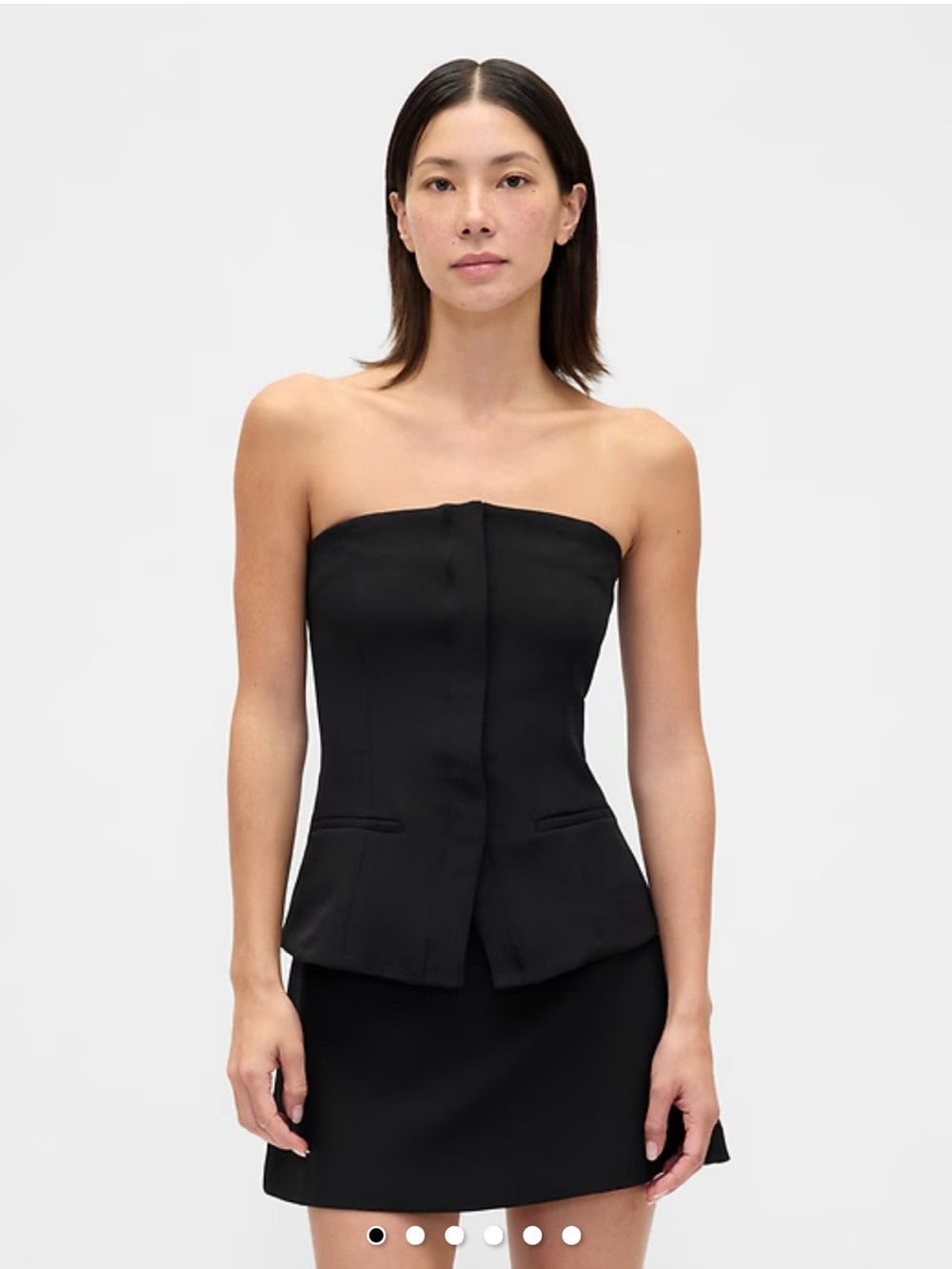 Black Strapless Corset Going Out Top